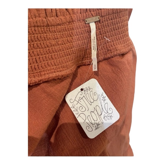 Free People Go For Drama Set One Shoulder Ruffle Tiered Cotton Womens Small New - Picture 5 of 6